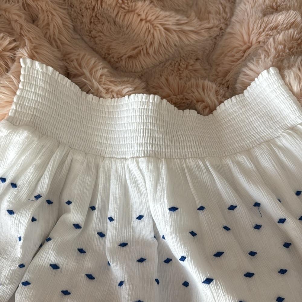 Jcrew elastic waist white with blue embroidery gauze skirt. Brand new with tags. - Picture 4 of 8